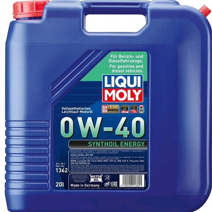 Liqui Moly 1362 Engine oil Liqui Moly Synthoil Energy 0W-40, 20L 1362