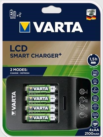 Varta 57684101441 LCD Smart Plus Charger + 4x AA 2100 mAh 57684101441