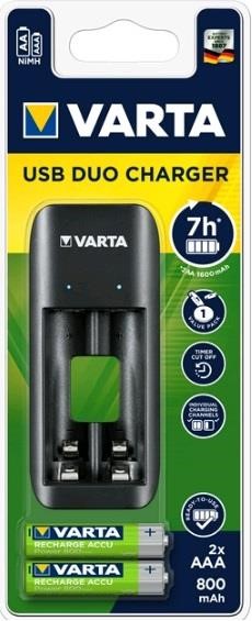 Varta 57651201421 Value USB Duo Charger + 2xAAA 800 mAh 57651201421