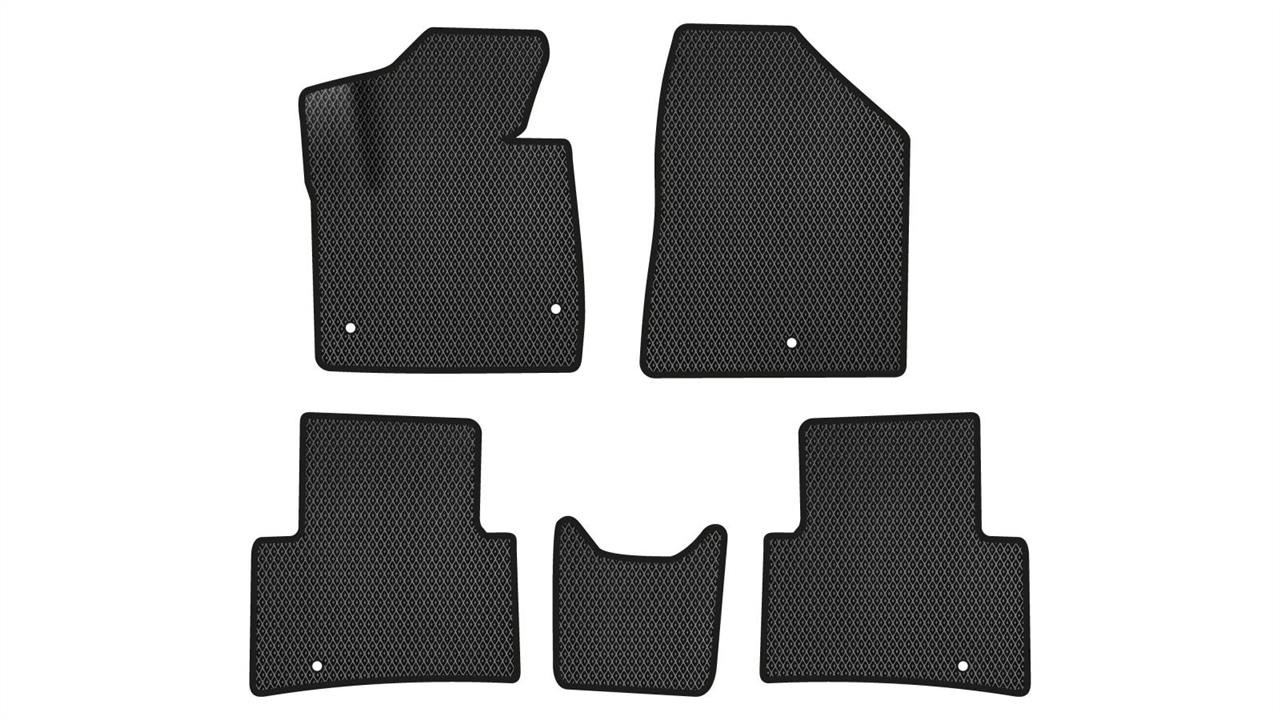 EVAtech HY1306CE5KH5RBB Mats in the cabin EVAtech for Hyundai Santa FE (DM) 3 clips 2012-2017 3 generation SUV Korea HY1306CE5KH5RBB