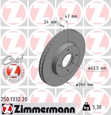Otto Zimmermann 250.1332.00 Brake disc 250133200