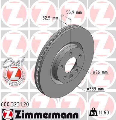 Otto Zimmermann 600.3231.00 Brake disc 600323100