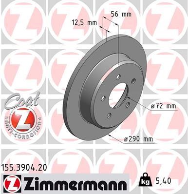 Otto Zimmermann 155.3904.00 Brake disc 155390400
