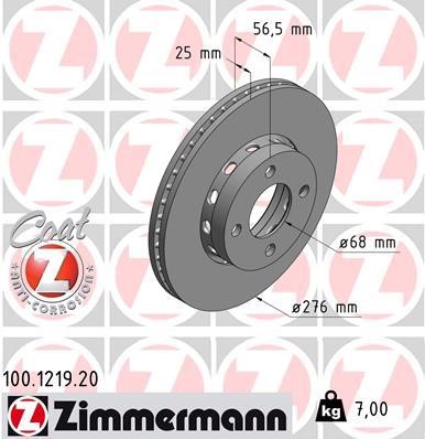 Otto Zimmermann 100.1219.00 Brake disc 100121900