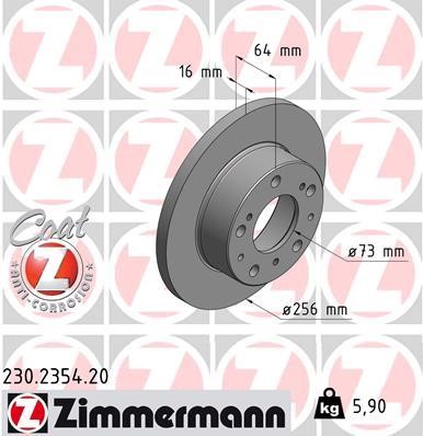 Otto Zimmermann 230.2354.00 Brake disc 230235400