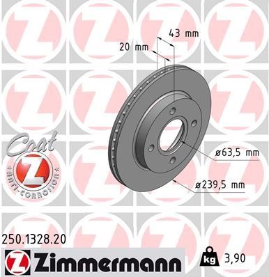 Otto Zimmermann 250.1328.00 Brake disc 250132800