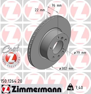 Otto Zimmermann 150.1264.00 Brake disc 150126400