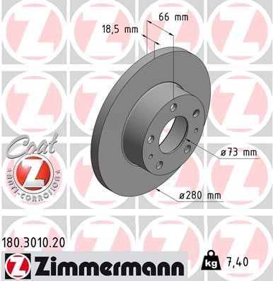 Otto Zimmermann 180.3010.00 Brake disc 180301000