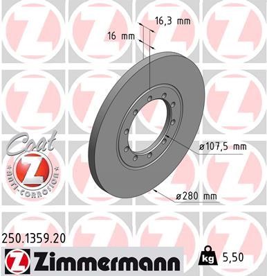 Otto Zimmermann 250.1359.00 Brake disc 250135900