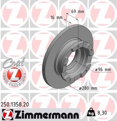 Otto Zimmermann 250.1358.00 Brake disc 250135800