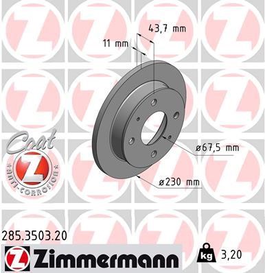 Otto Zimmermann 285.3503.00 Brake disc 285350300