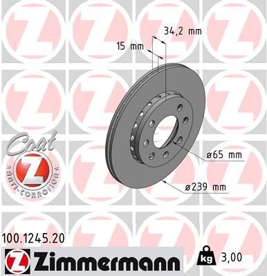 Otto Zimmermann 100.1245.00 Brake disc 100124500