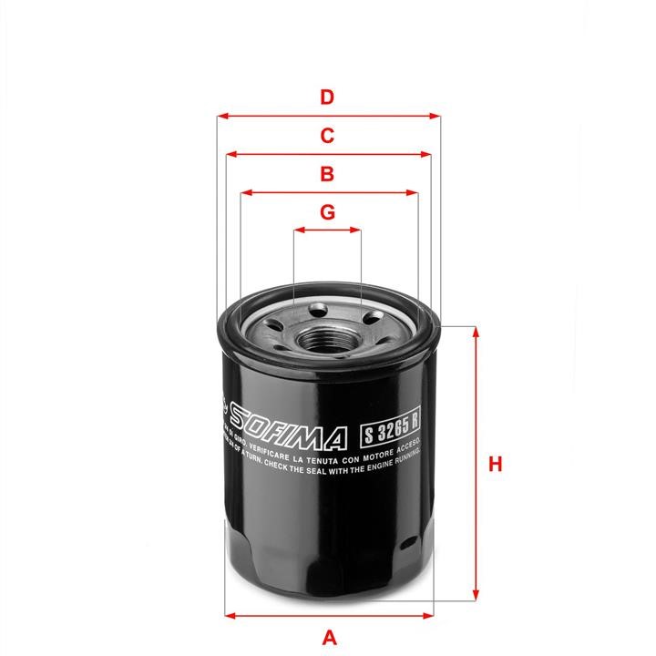 Sofima S 3265 R Oil Filter S3265R