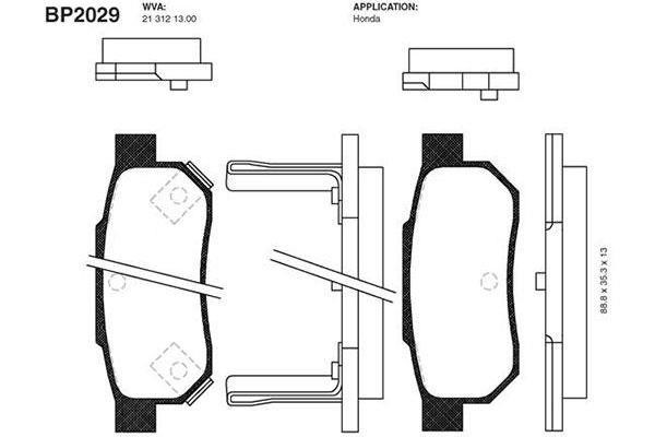 Kavo parts BP-2029 Brake Pad Set, disc brake BP2029