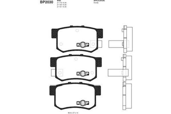 Kavo parts BP-2030 Brake Pad Set, disc brake BP2030