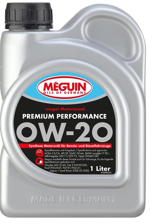 Meguin 33068 Engine oil Meguin Premium Performance 0W-20, 1L 33068