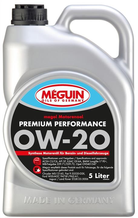 Meguin 33069 Engine oil Meguin Premium Performance 0W-20, 5L 33069