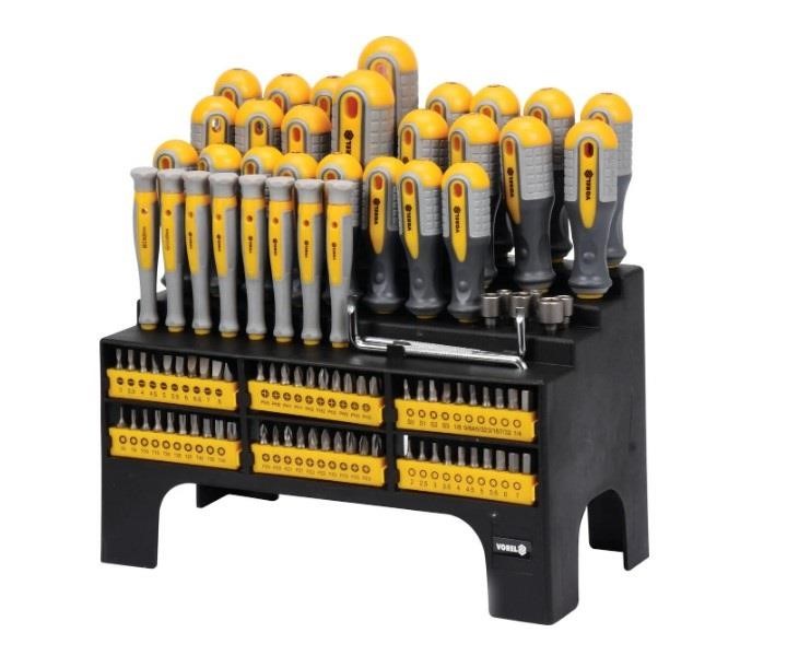 60750 Vorel Screwdrivers with interchangeable bits, set