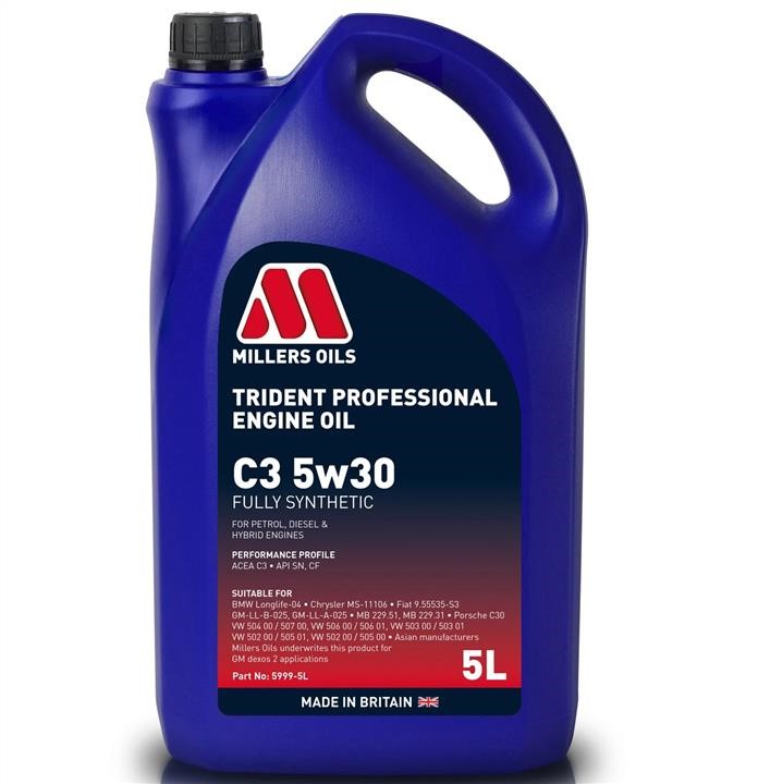 Millers Oils 5999-5 Engine oil Millers Oils Trident Professional C3 5W-30, 5L 59995