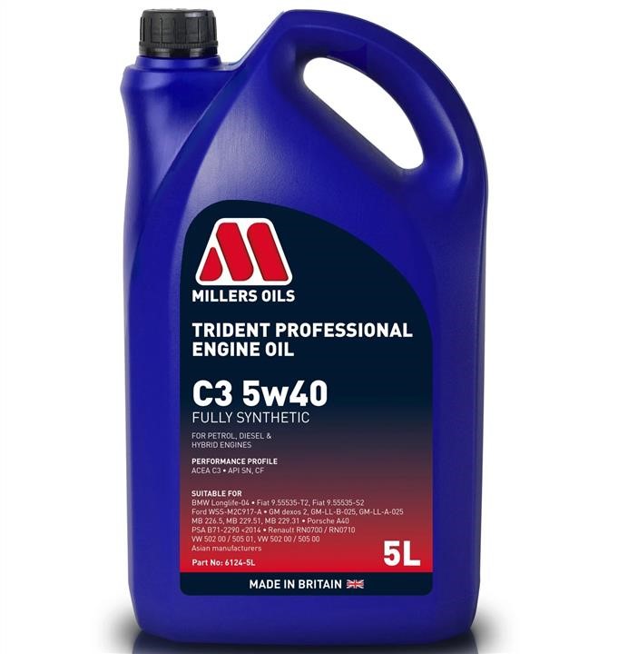 Millers Oils 6124-5 Engine oil Millers Oils Trident Professional C3 5W-40, 5L 61245