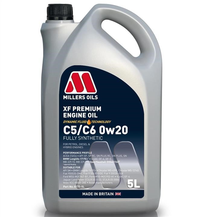 Millers Oils 8175-5 Engine oil Millers Oils XF Premium C5/C6 0W-20, 5L 81755