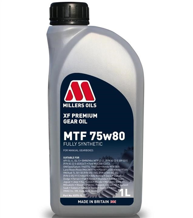 Millers Oils 8375-1 Transmission oil MILLERS XF Premium MTF 75W80, API GL-4/GL-5, 1 l 83751