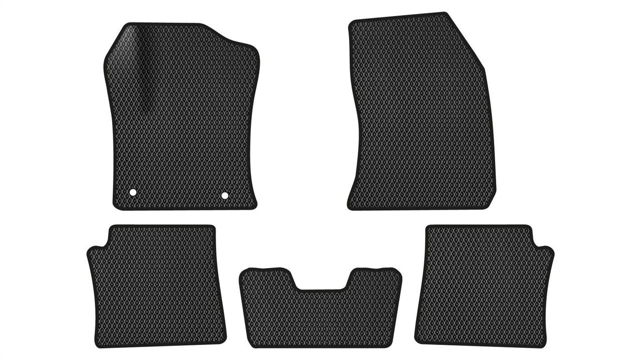 EVAtech PT1986CE5AV2RBB Floor mats for Peugeot e-2008 (2019-), black PT1986CE5AV2RBB
