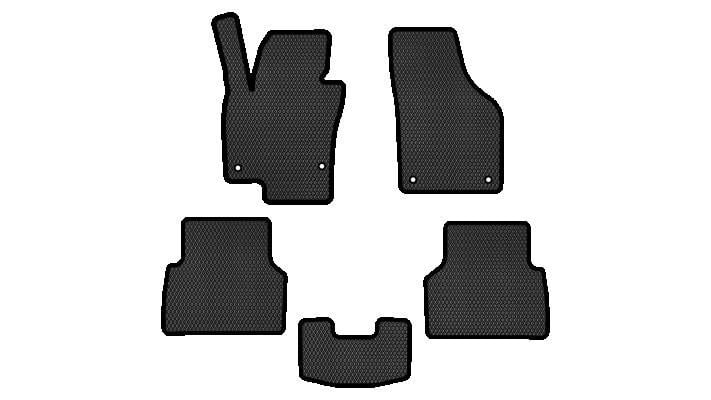 EVAtech VW32873CV5AV4RBB Floor mats for Volkswagen Tiguan (2007-2018), black VW32873CV5AV4RBB