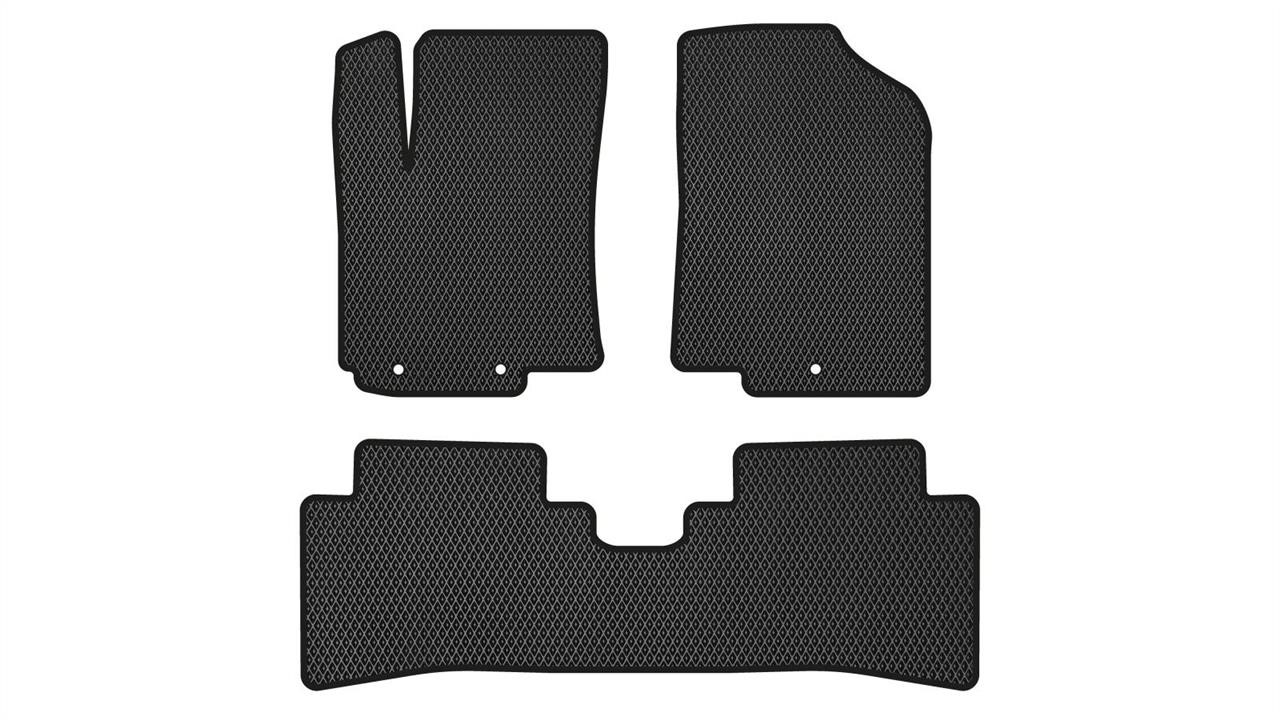 EVAtech KI3321ZV3LP3RBB Floor mats for Kia Rio (2011-2017), black KI3321ZV3LP3RBB