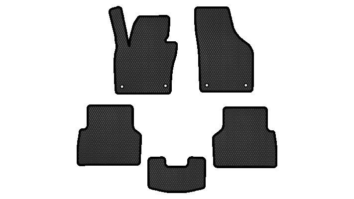 EVAtech VW32872CR5AV4RBB Floor mats for Volkswagen Tiguan (2007-2018), black VW32872CR5AV4RBB