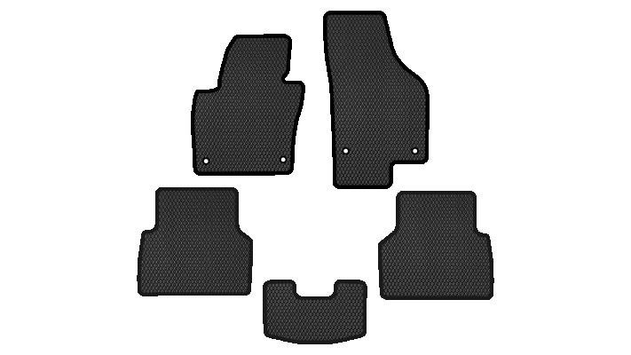 EVAtech VW32872CRJ5AV4RBB Floor mats for Volkswagen Tiguan (2007-2018), black VW32872CRJ5AV4RBB