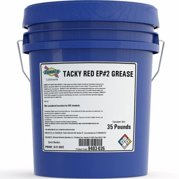 Sunoco 9403-035 Multipurpose grease SUNOCO TACKY RED GREASE 2, 16kg 9403035