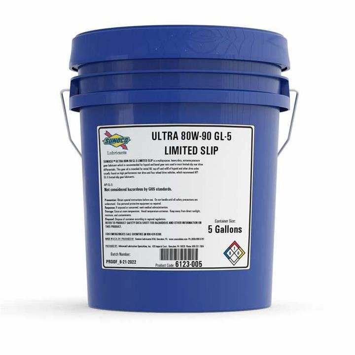 Sunoco 6123-005 Transmission oil SUNOCO ULTRA LIMITED-SLIP 80W-90, API GL-5, 19L 6123005
