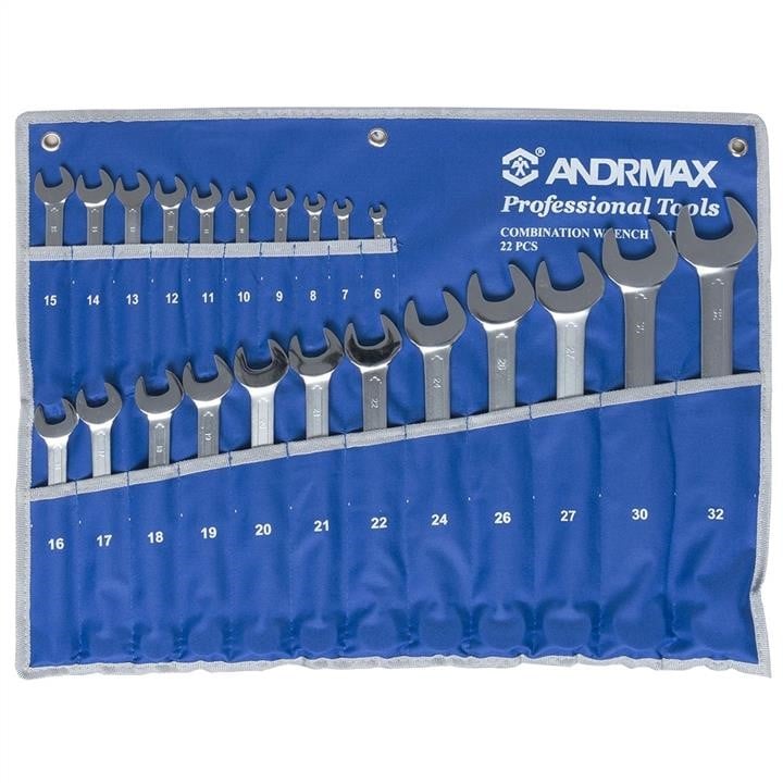 Andrmax 1822 Set of combined wrenches, 22 pcs. 1822