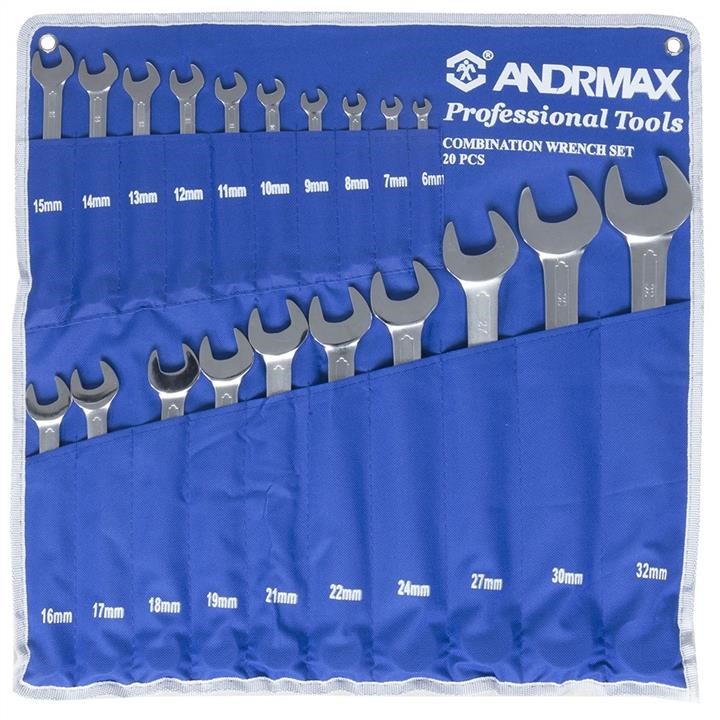 Andrmax 1820 Set of combined wrenches, 20 pcs. 1820