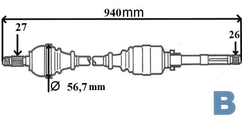 GRESA T6115 drive shaft T6115