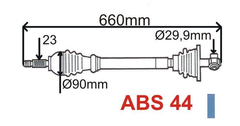 GRESA T5868 Z=T2462 ABS drive shaft T5868ZT2462ABS