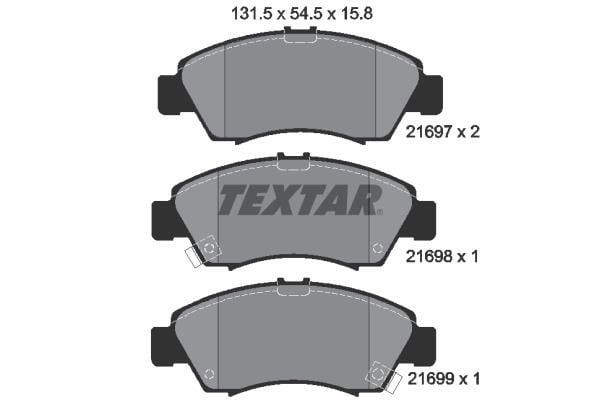 Textar 2169701 Brake Pad Set, disc brake 2169701