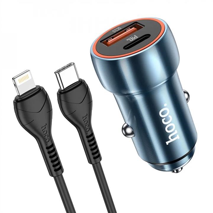 Hoco 6931474770363 Hoco Z46A Blue whale PD20W+QC3.0 car charger set (C to iP) Sapphire Blue 6931474770363