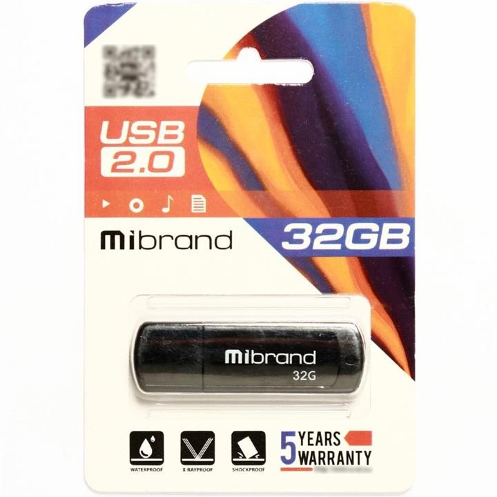 Mibrand MI2.0/GR32P3B Flash Mibrand USB 2.0 Grizzly 32Gb Black MI20GR32P3B