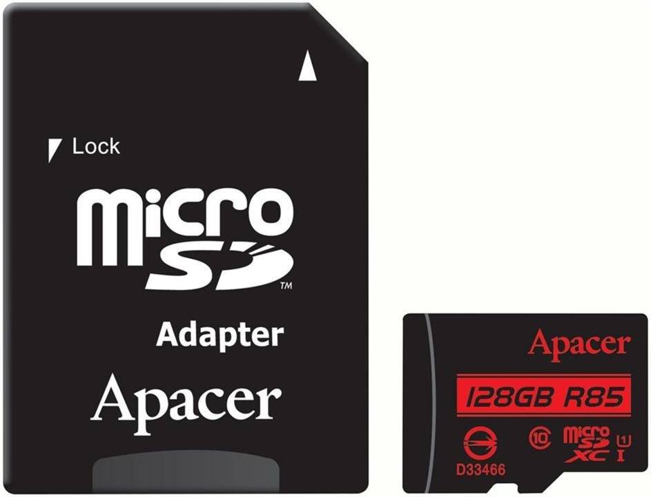 Apacer AP128GMCSX10U5-R MicroSDXC (UHS-1) Apacer 128Gb class 10 R85MB/s (adapter SD) AP128GMCSX10U5R