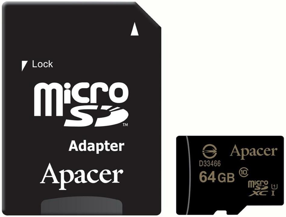 Apacer AP64GMCSX10U1-R MicroSDXC (UHS-1) Apacer 64Gb class 10 (adapter SD) AP64GMCSX10U1R