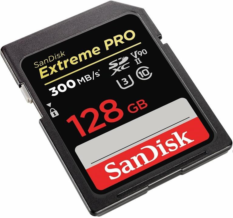 Sandisk SDSDXDK-128G-GN4IN SDXC (UHS-II U3) SanDisk Extreme Pro 128Gb class 10 V90 (R300MB/s, W260MB/s) SDSDXDK128GGN4IN