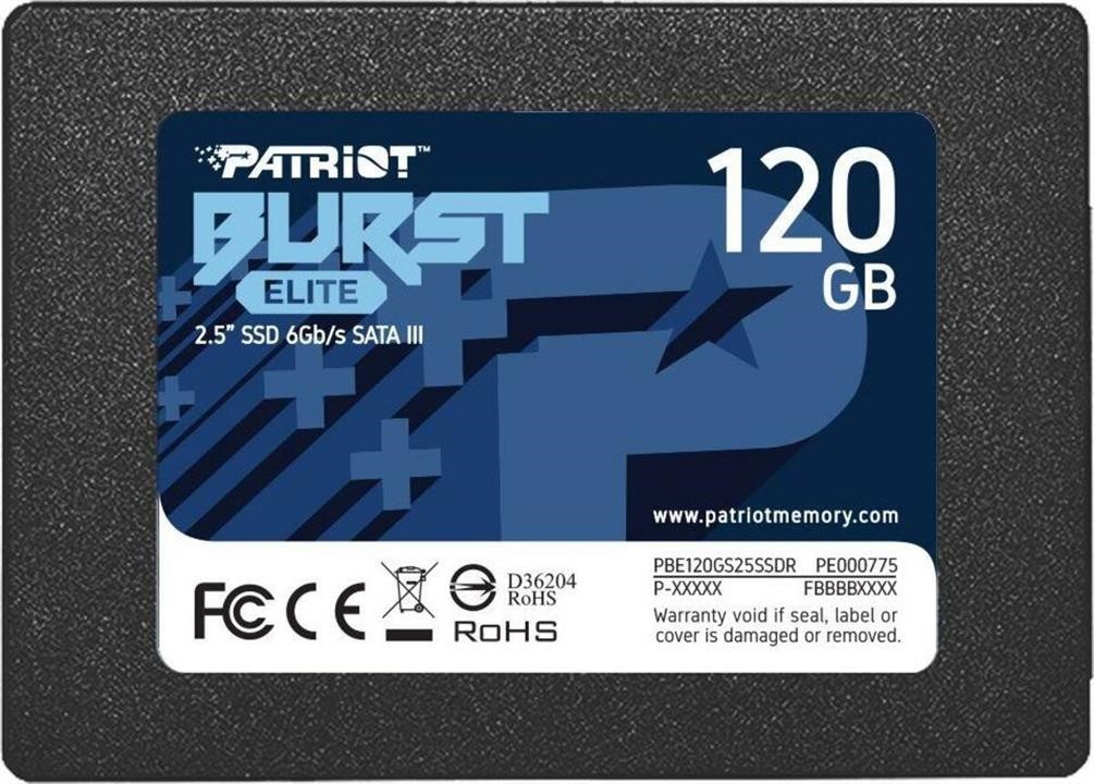 Patriot PBE120GS25SSDR SSD Patriot Burst Elite 120GB 2.5&quot; 7mm SATAIII TLC 3D PBE120GS25SSDR
