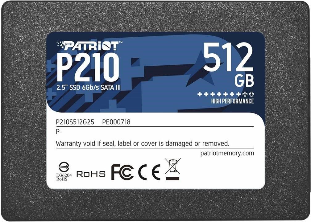 Patriot P210S512G25 SSD Patriot P210 512GB 2.5&quot; 7mm SATAIII 3D QLC P210S512G25