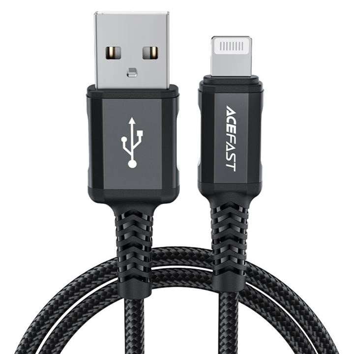AceFast AFC4-02B AceFast C4-02 USB to iP 2.4A, 1.8m, nylon, zinc connectors, Black AFC402B