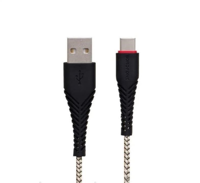 Borofone BX25CB Borofone BX25 Powerful USB to Type-C 3A,1m, nylon, TPE connectors, Black BX25CB