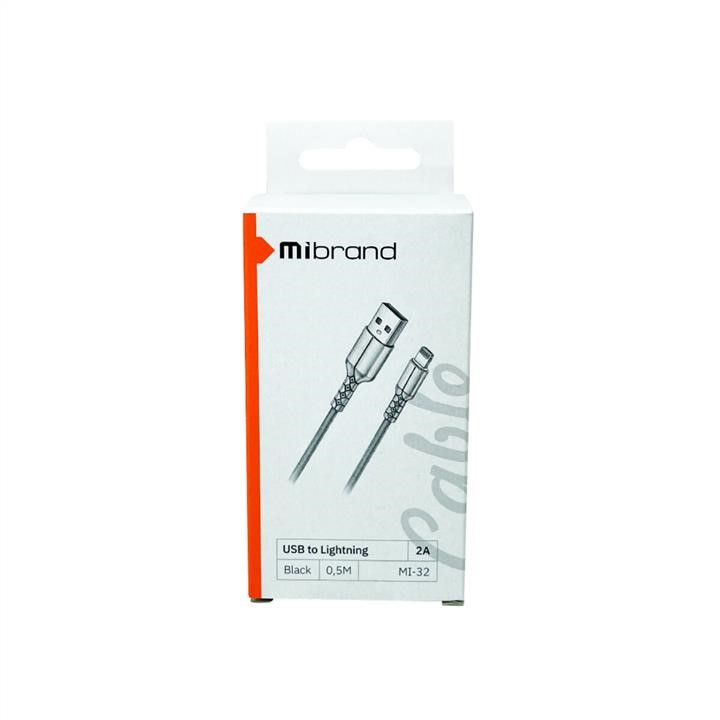 Mibrand MIDC/3205LB Mibrand MI-32 Nylon Charging Line USB for Lightning 2A 0.5m Black MIDC3205LB