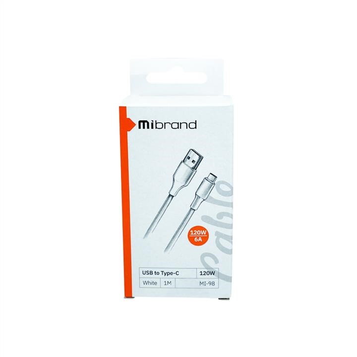 Mibrand MIDC/98TW Mibrand MI-98 PVC Tube Cable USB for Type-C 120W 1m White MIDC98TW