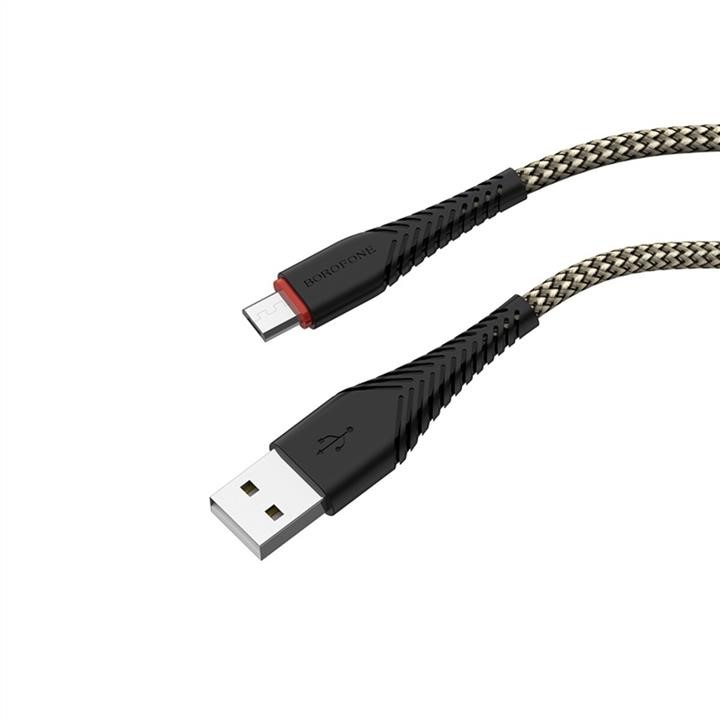 Borofone BX25MB Borofone BX25 Powerful USB to Micro 2.4A,1m, nylon, TPE connectors, Black BX25MB